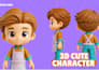 create 3d cute character models in chibi, cartoon and stylized style